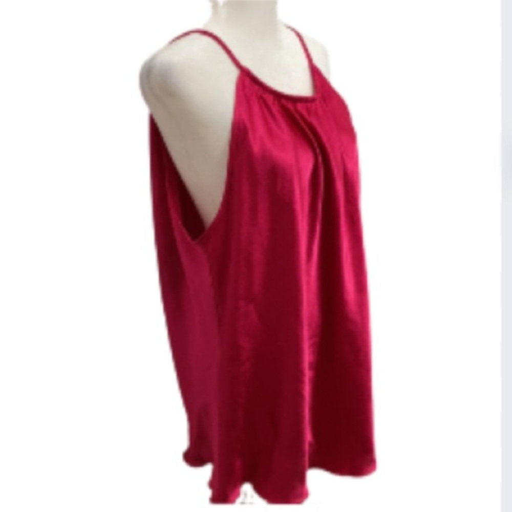 EUC Nicole Miller Hot-pink Spaghetti Strap Blouse Size XL - Picture 2 of 12